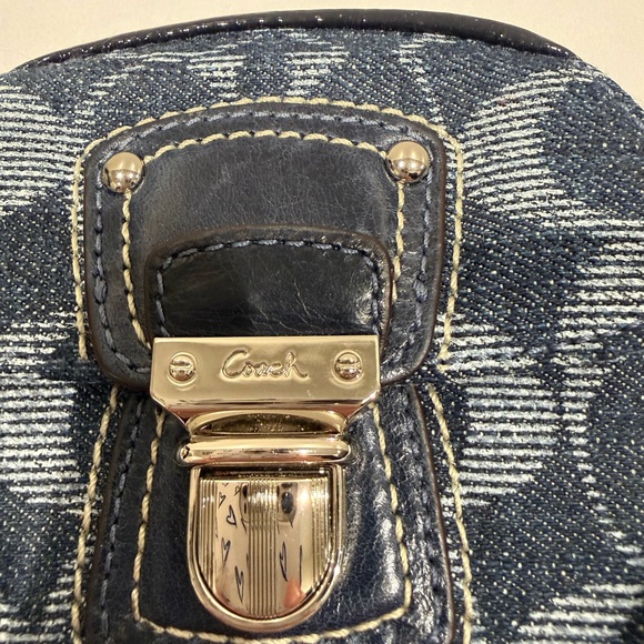 Coach Blue Denim Coin Pouch with Silver Details - Picture 2 of 5